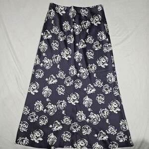 Club Monaco Navy and White Floral Maxi Skirt